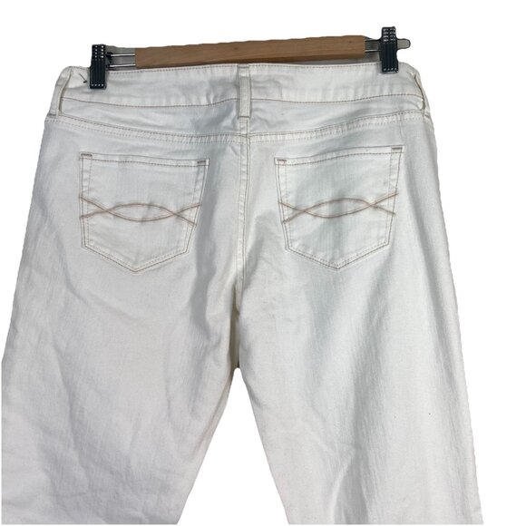 Abercrombie‎ Fitch Patch Pocket White Flare Jeans Women’s 8 Stretch Y2K Low Rise - Picture 7 of 13